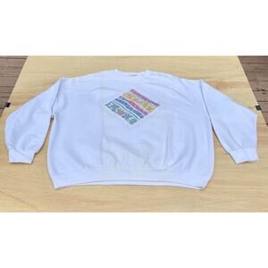 VTG 90's LEE Authentic Apparel Crewneck Sweatshirt Cotton Men White SIZE 3XL USA